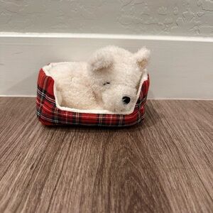 Jellycat London Napping Nipper Westie Soft Plush Toy Dog In Plaid Bed NEW W TAGS
